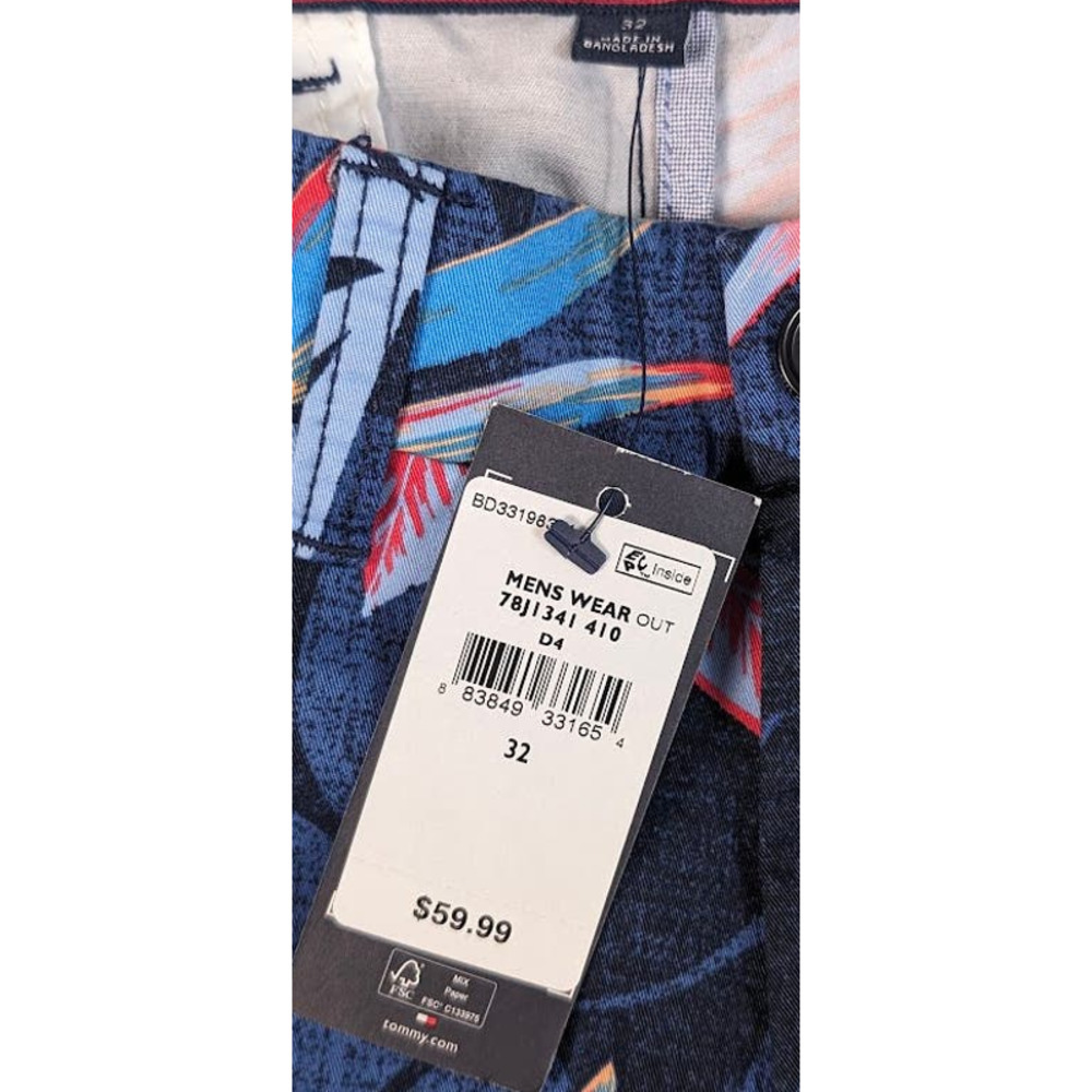 Tommy Hilfiger Blue Tropical Print Men's Shorts - Picture 6 of 8